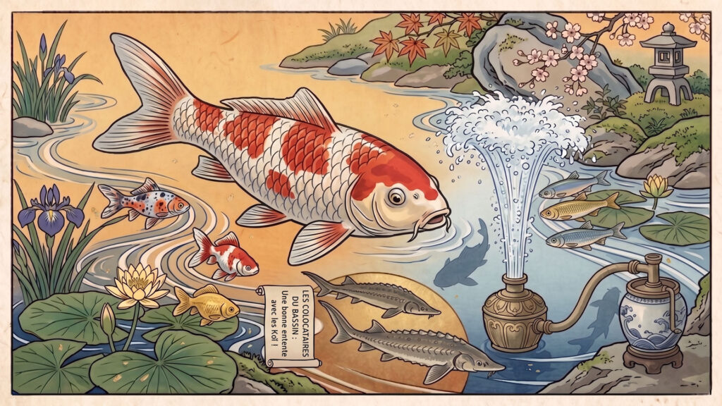 cohabitation avec carpes koi